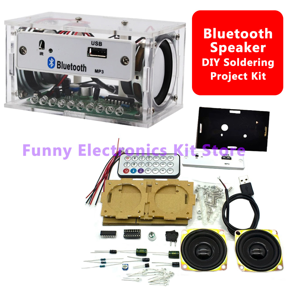 Diy Electronics Learning Kit - DIY Bluetooth スピーカーキット ホワイト ステレオ電子はんだ付けプロジェクト 教育実践用電子キット