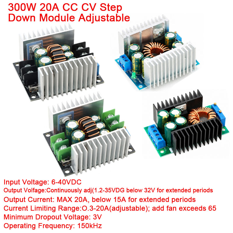 Dc Power Supply Variable - 300W 20A DC-DC降圧コンバータ CC CVステップダウン電源モジュール 調整可能な定電流LEDドライバ