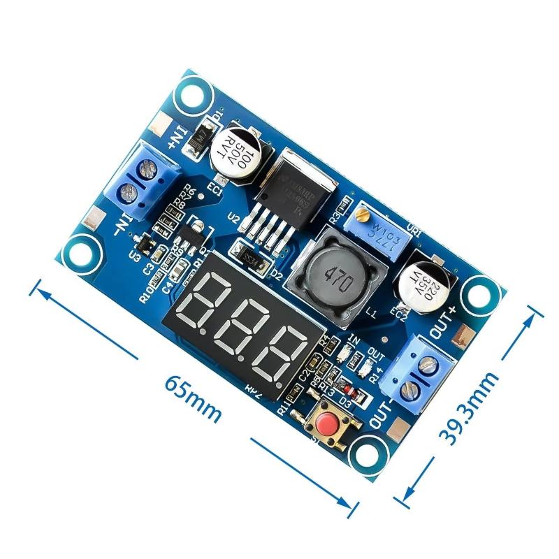 Diy Electronic - LM2596電源モジュール ディスプレイ付き 3A 2.5-40V調整可能 DC-DCコンバーター 電子工作愛好家向けDIY用