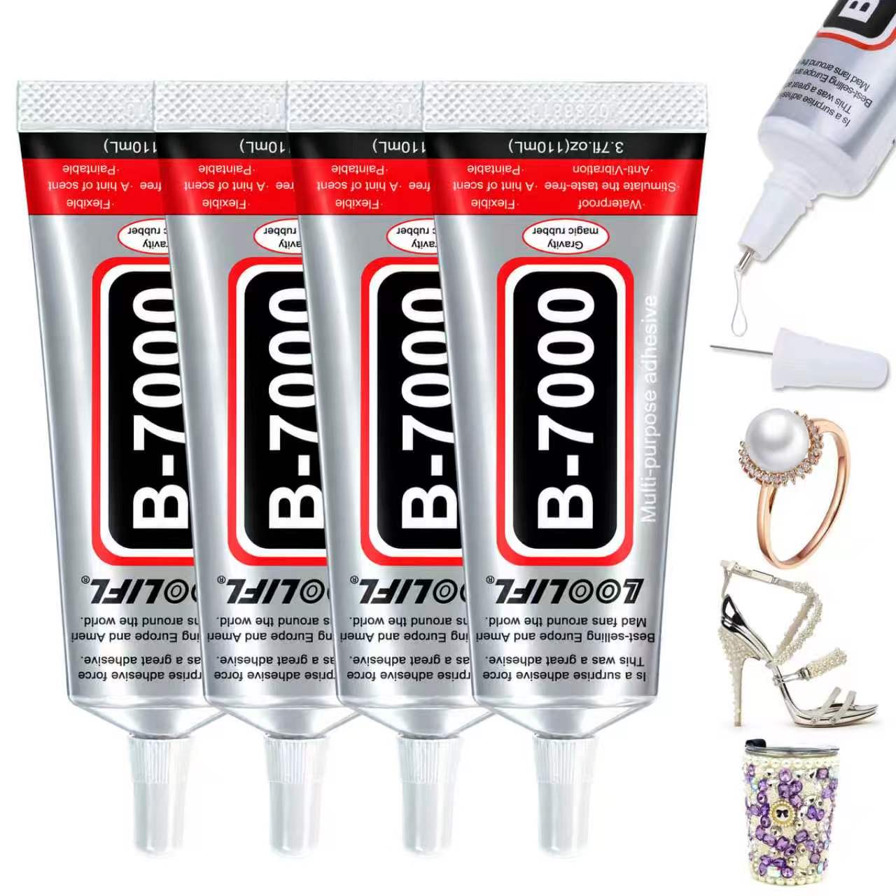 Diy Electronics Components - B7000 強力接着剤、ジュエリー用接着剤、DIYクラフト、スマートフォン画面の修理、DIYジュエリーの修理に使える多目的接着剤、高粘度で透明、速乾性、防水性、低温耐性、工業グレード。