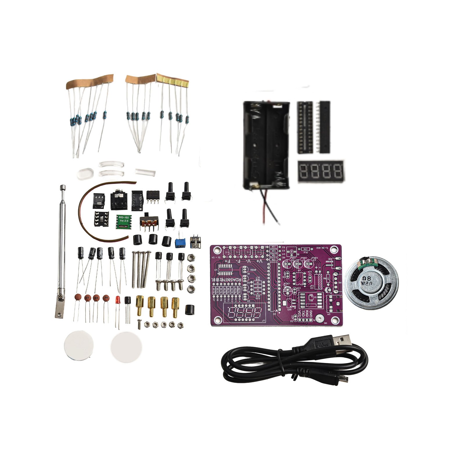 FMラジオDIYはんだ付けキットHU-017A RDA580 - Diy Electronics Kits For Beginners のレビューと価格
