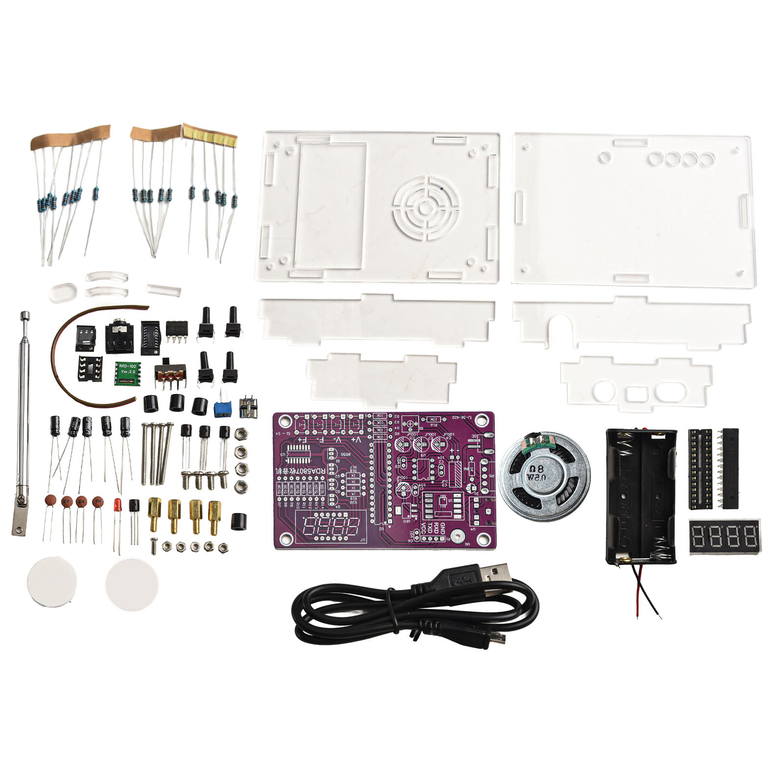 FMラジオDIYはんだ付けキットHU-017A RDA580 - Diy Electronics Kits For Beginners のレビューと価格