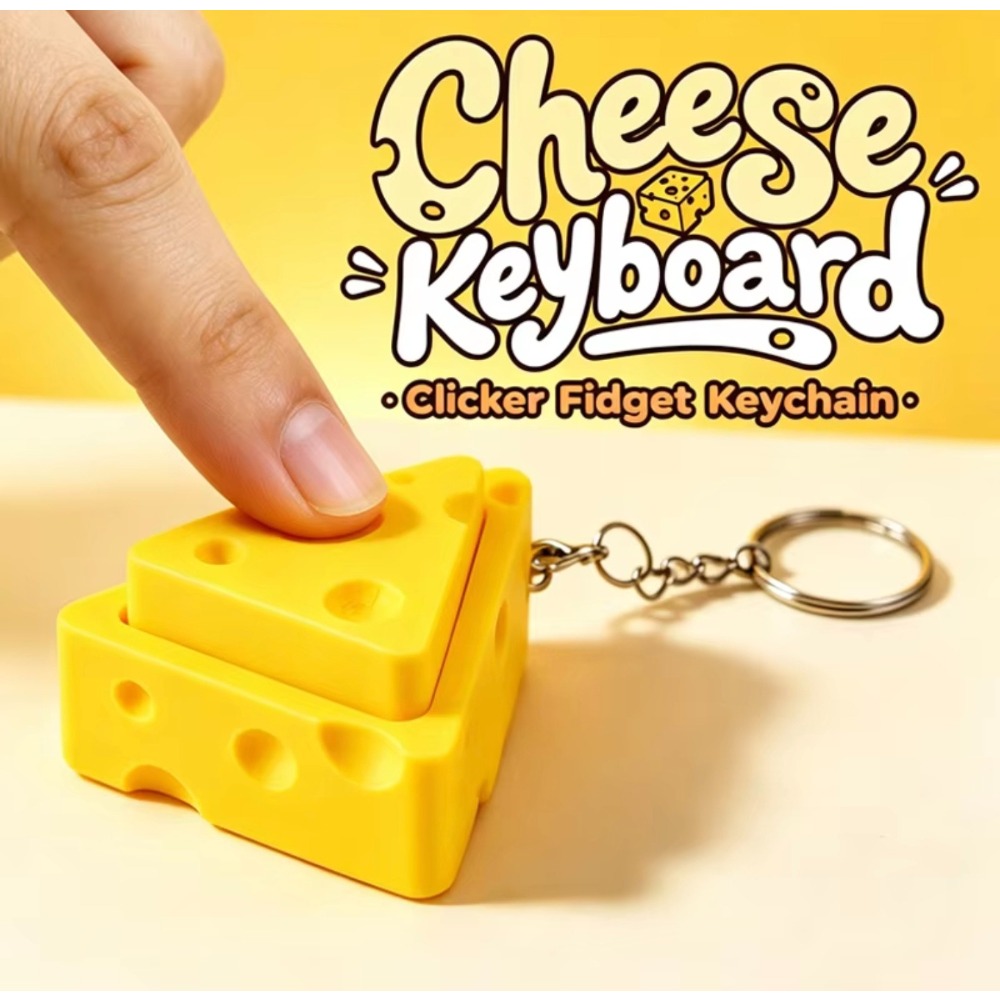 新しいチーズ型フィジェットキーホルダーおもちゃ、機械式プッシ - Push Button Tactile のレビューと価格