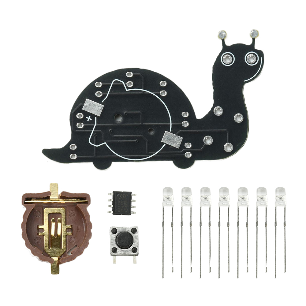 カタツムリ型LEDフローライトはんだ付け練習用PCB - 電 - Diy Electronics Kits For Beginners のレビューと価格