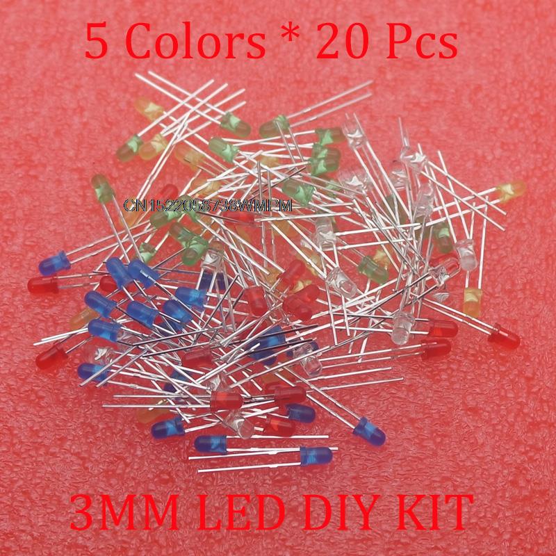 100個の新規およびオリジナルdip白黄赤緑青盛り合わせキッ - Diy Electronics Com のレビューと価格