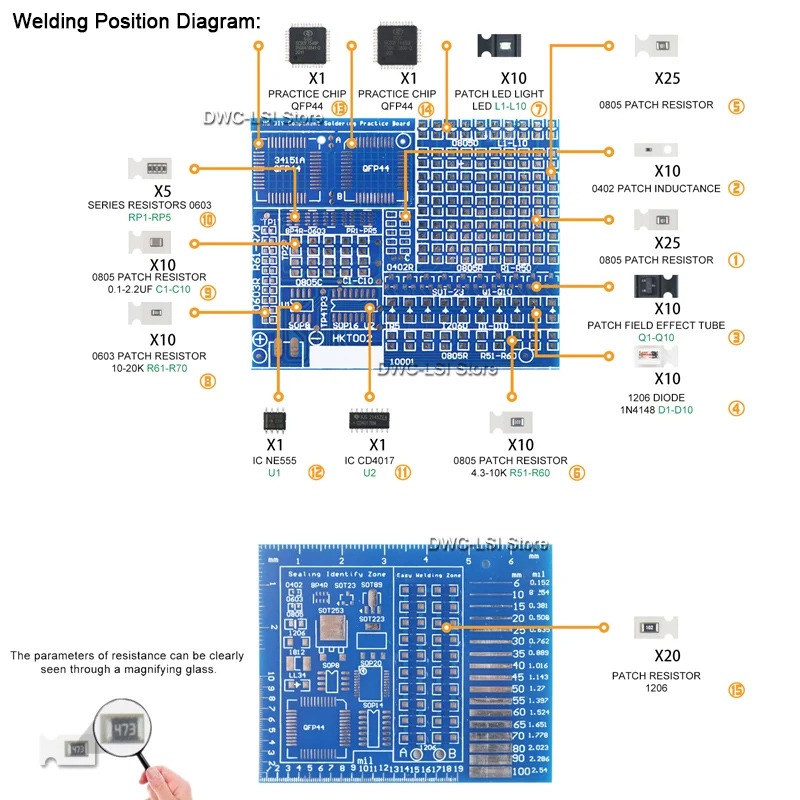 電子部品溶接ボード、DIYキット、スキルトレーニングボード、 - Pcb Etching Kit のレビューと価格