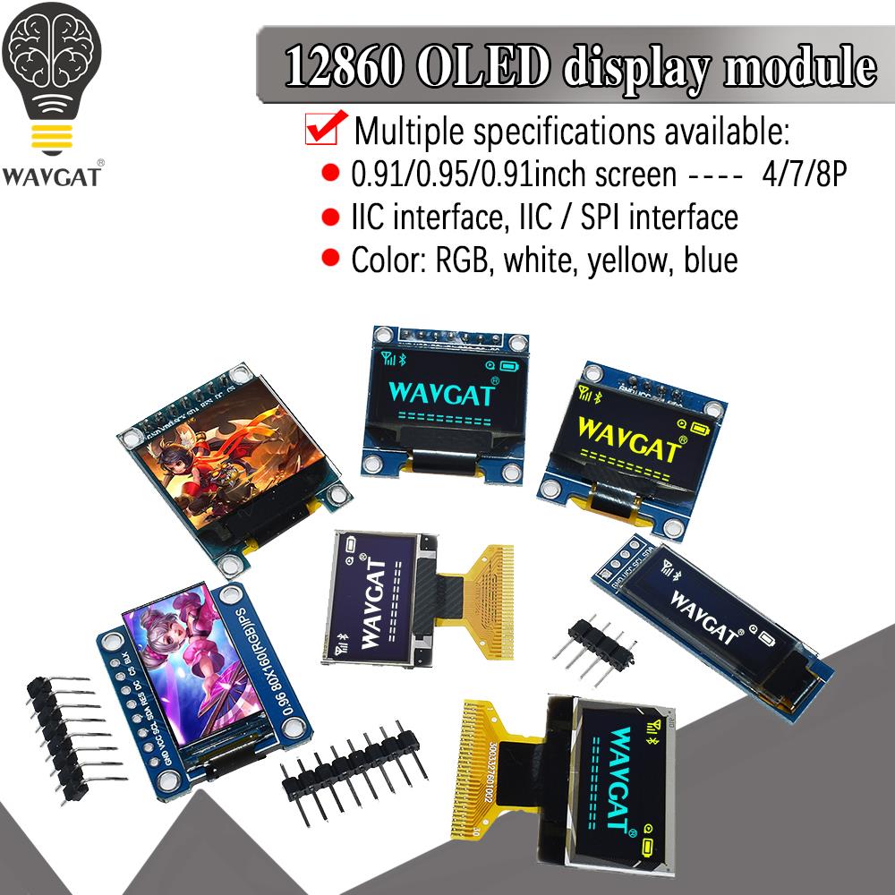 白黄青カラー 4ピン 7ピン 128x64 OLED LCD - I2C Lcd Display のレビューと価格