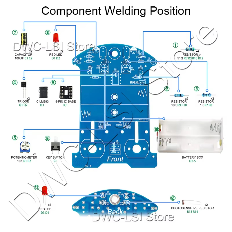 練習はんだ付け学習エレクトロニクスキットスマートカーはんだ付 - Diy Electronics Kits For Beginners のレビューと価格