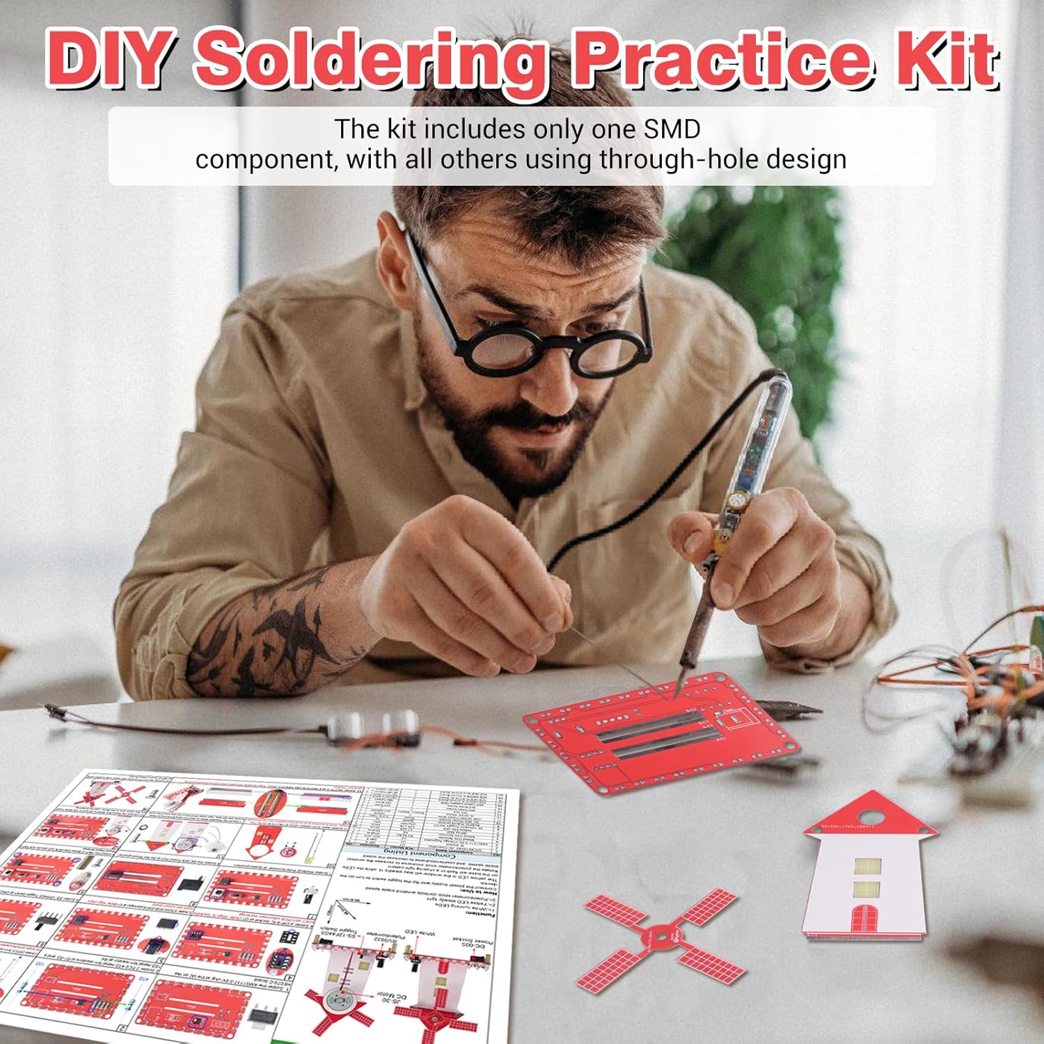 DIY 電子風車キット LED 点滅ライト付きはんだ付け練習 - Diy Electronics Kits For Beginners のレビューと価格