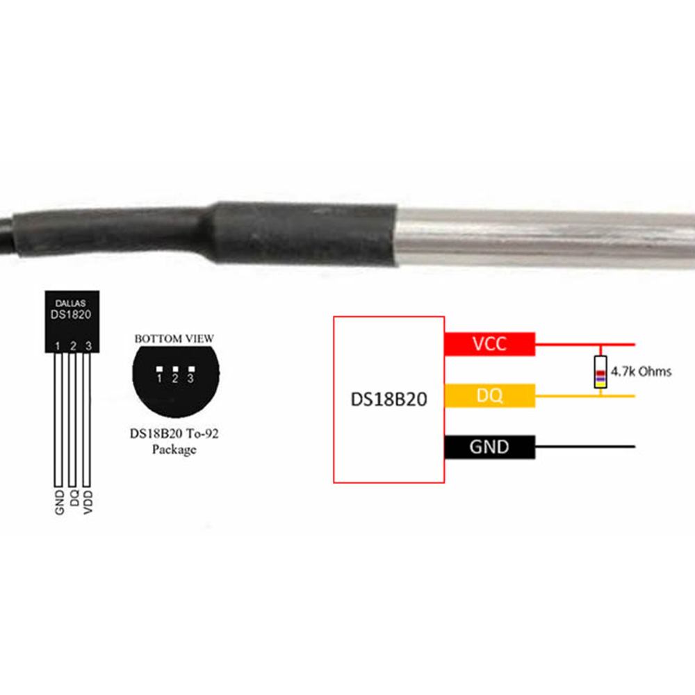 防水温度センサープローブds18b20,ステンレス鋼,ard - Ds18B20 Temperature Sensor のレビューと価格