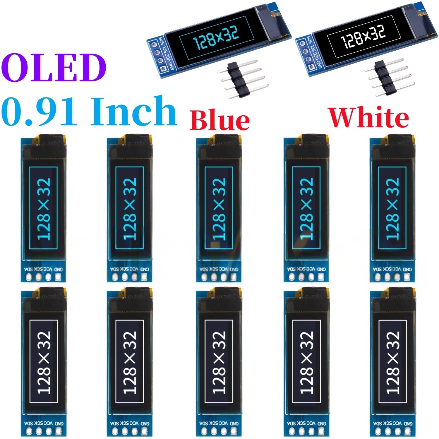 XZG 1-20個入り 0.91インチ 128x32 IIC - I2C Lcd Display のレビューと価格