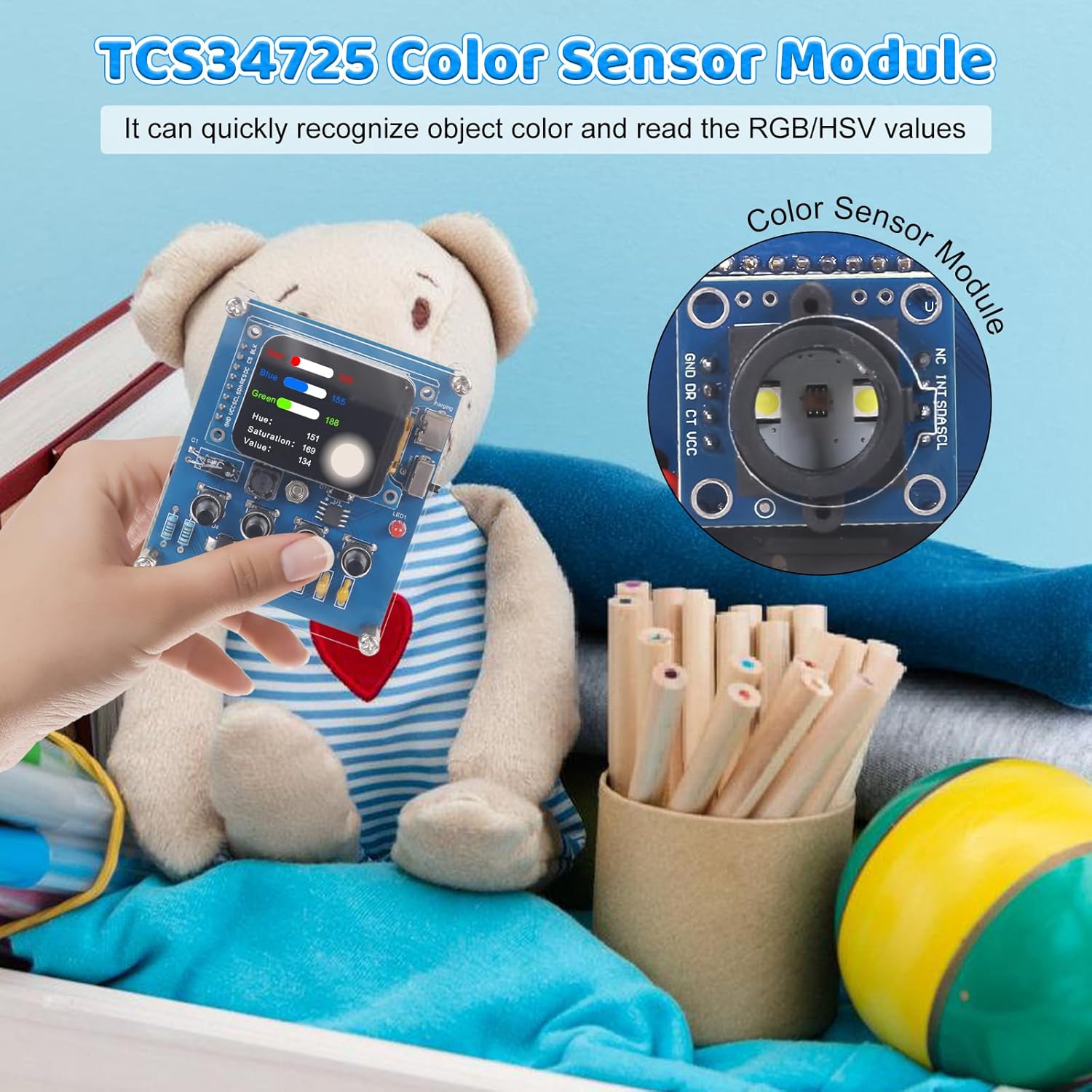 DIY 色認識はんだ付け練習キット TCS34725 センサ - Diy Electronics Learning Kit のレビューと価格